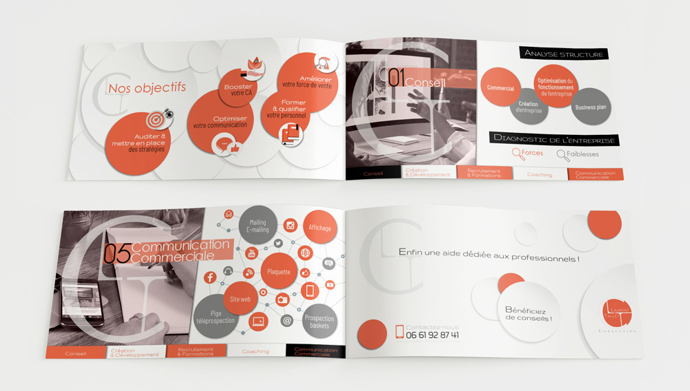 Brochure et identité visuelle Laurent Tallet Consulting, Mitaki Design graphiste Hérault