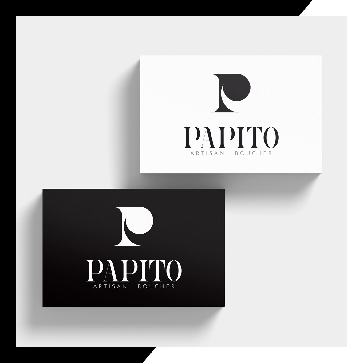Graphiste Montpellier création logo boucherie moderne Papito par Mitaki Design