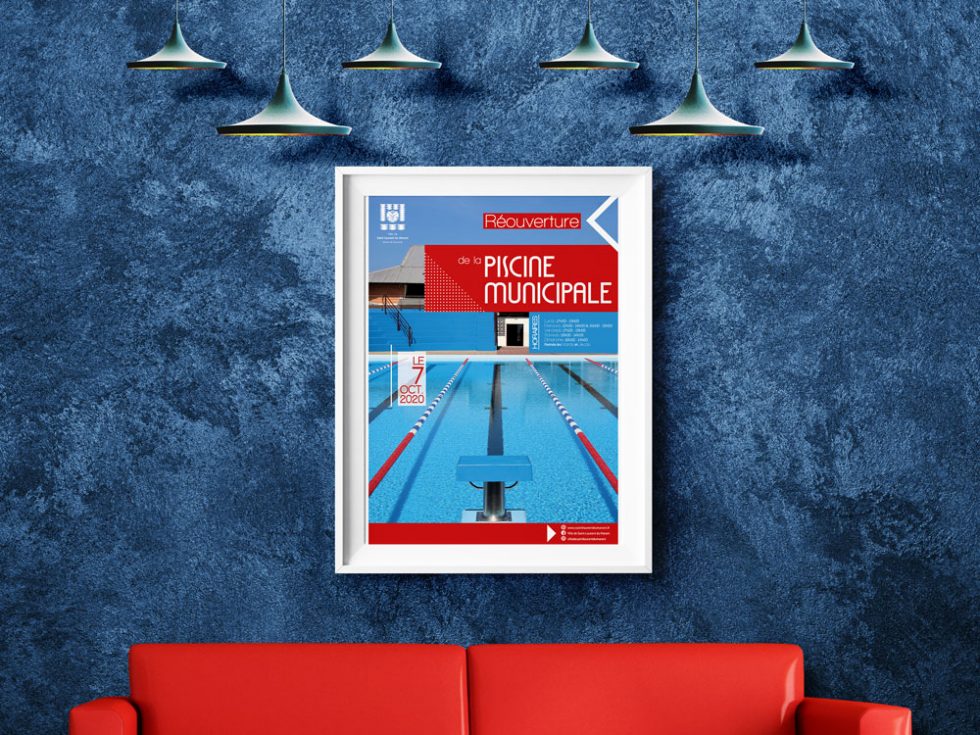 Affiche piscine municipale-MITAKI DESIGN graphiste Toulouse