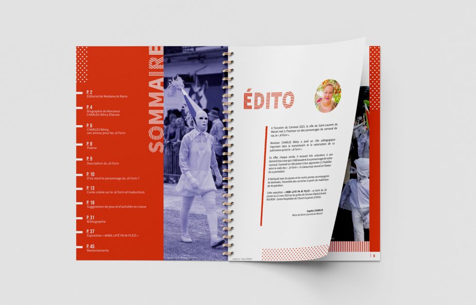 Brochure exposition Carnaval de Guyane par MITAKI DESIGN graphiste à Toulouse