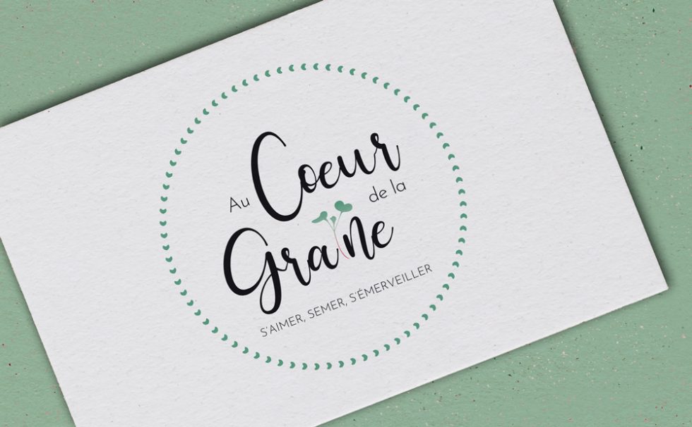 Création logo Au Cœur de la Graine, pépinière micro pousses par MITAKI DESIGN graphiste Toulouse
