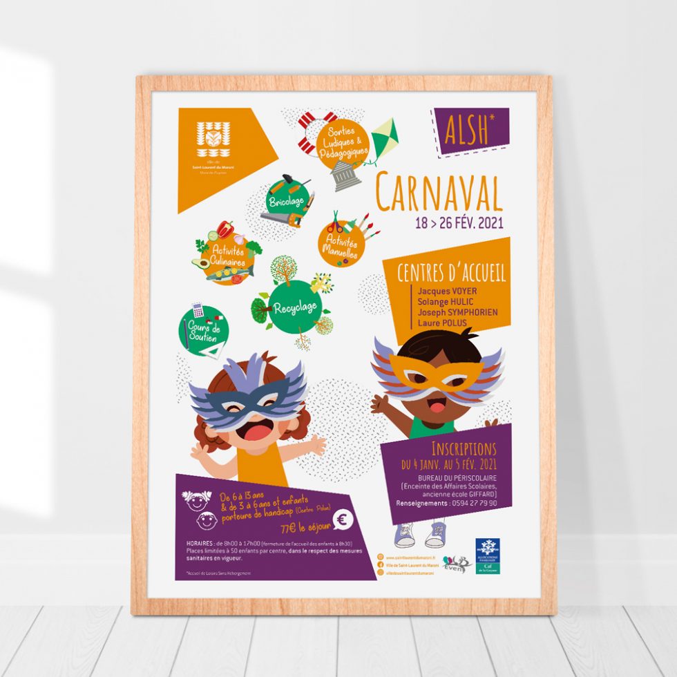 Création affiche ALSH Carnaval par MITAKI DESIGN graphiste à Toulouse