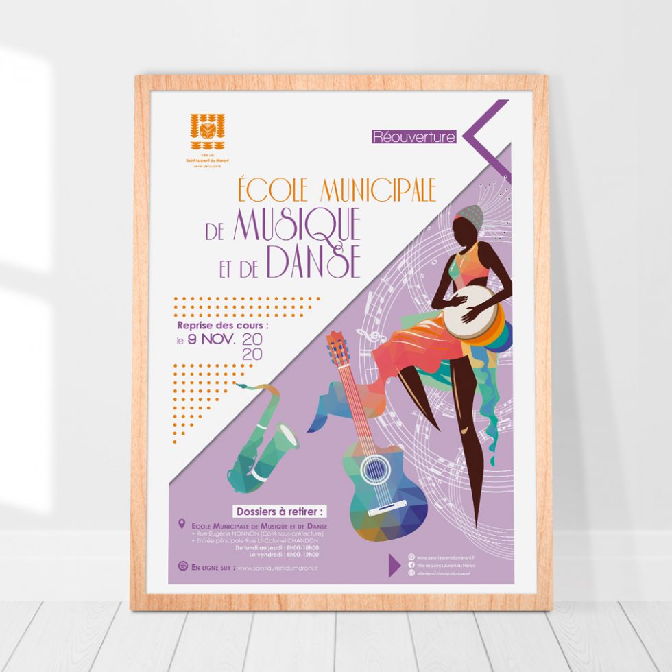 Création affiche Ecole de musique et danse-Ville de Saint-Laurent du Maroni