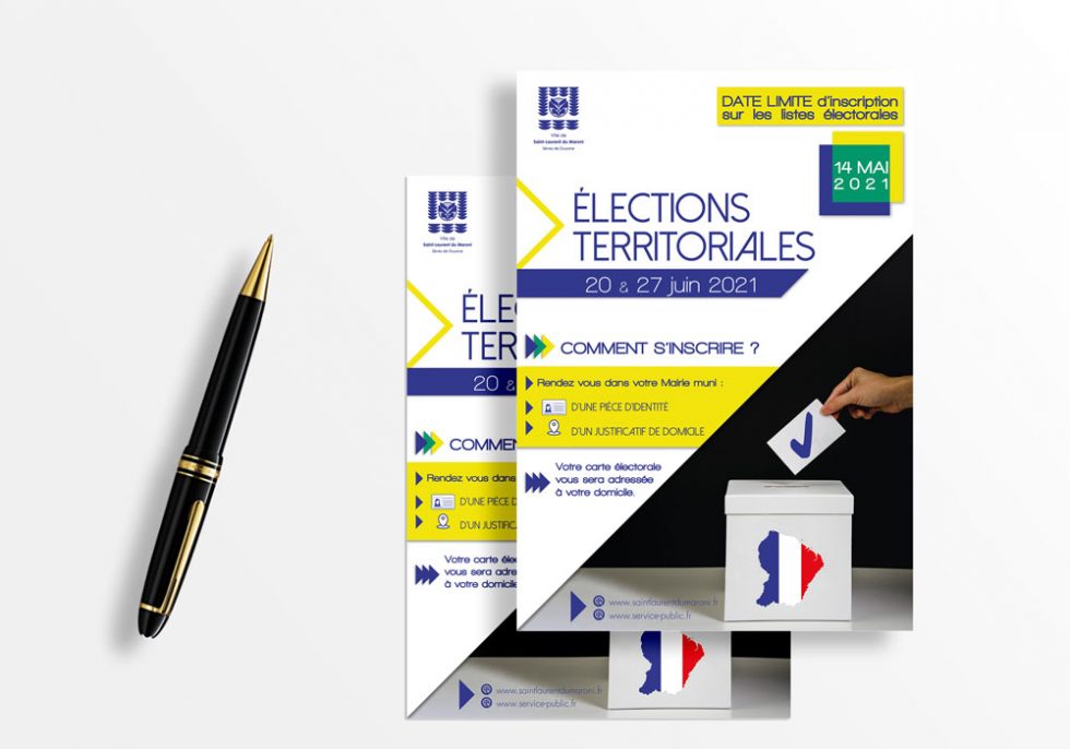 Création flyer élections territoriales Guyane par MITAKI DESIGN graphiste Toulouse
