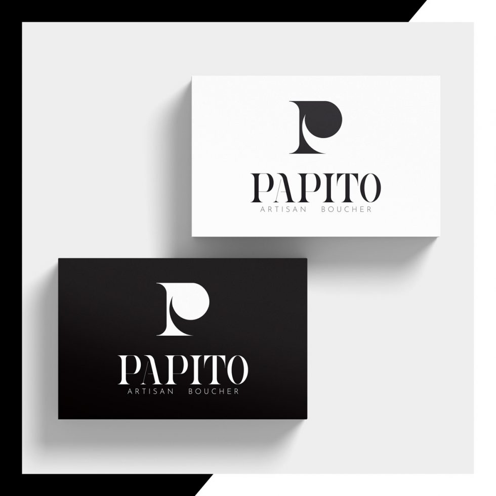 Création du logo PAPITO, boucherie moderne par MITAKI DESIGN graphiste à Toulouse