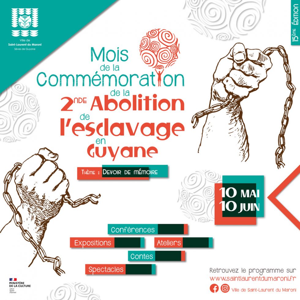 Création visuel Instagram Abolition de l'esclavage en Guyane par MITAKI DESIGN graphiste webdesigner à Toulouse