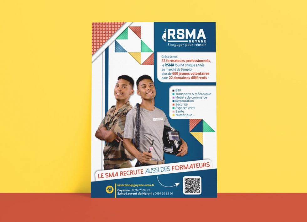 Encart RSMA Guyane pour la CCI et l'Agenda des Maires par Mitaki Design Graphiste à Toulouse