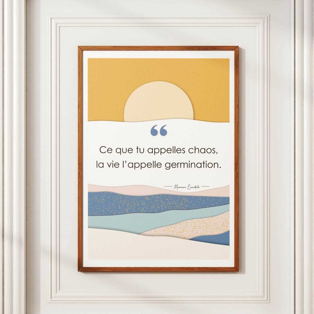 Affiche A3 paix intérieure - Citation sur l’acceptation du changement - Murmures Essentiels 3