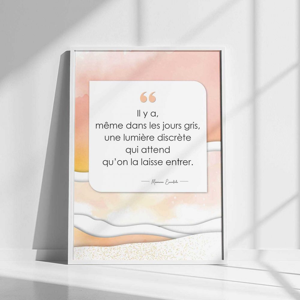 Affiche citation positive bien-être - Murmures Essentiels 1 - Format A3