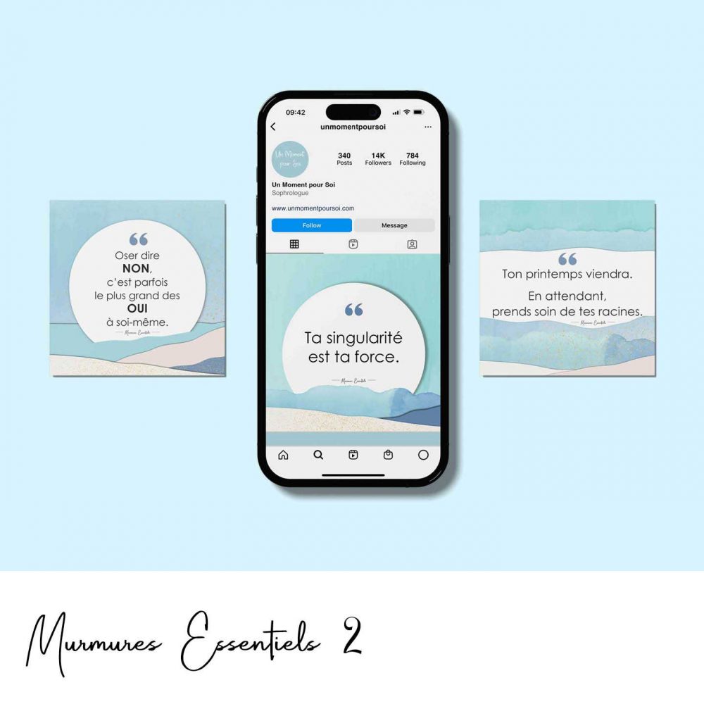 20 citations bien-être - Estime de soi et affirmation - Format carré - Murmures Essentiels 2