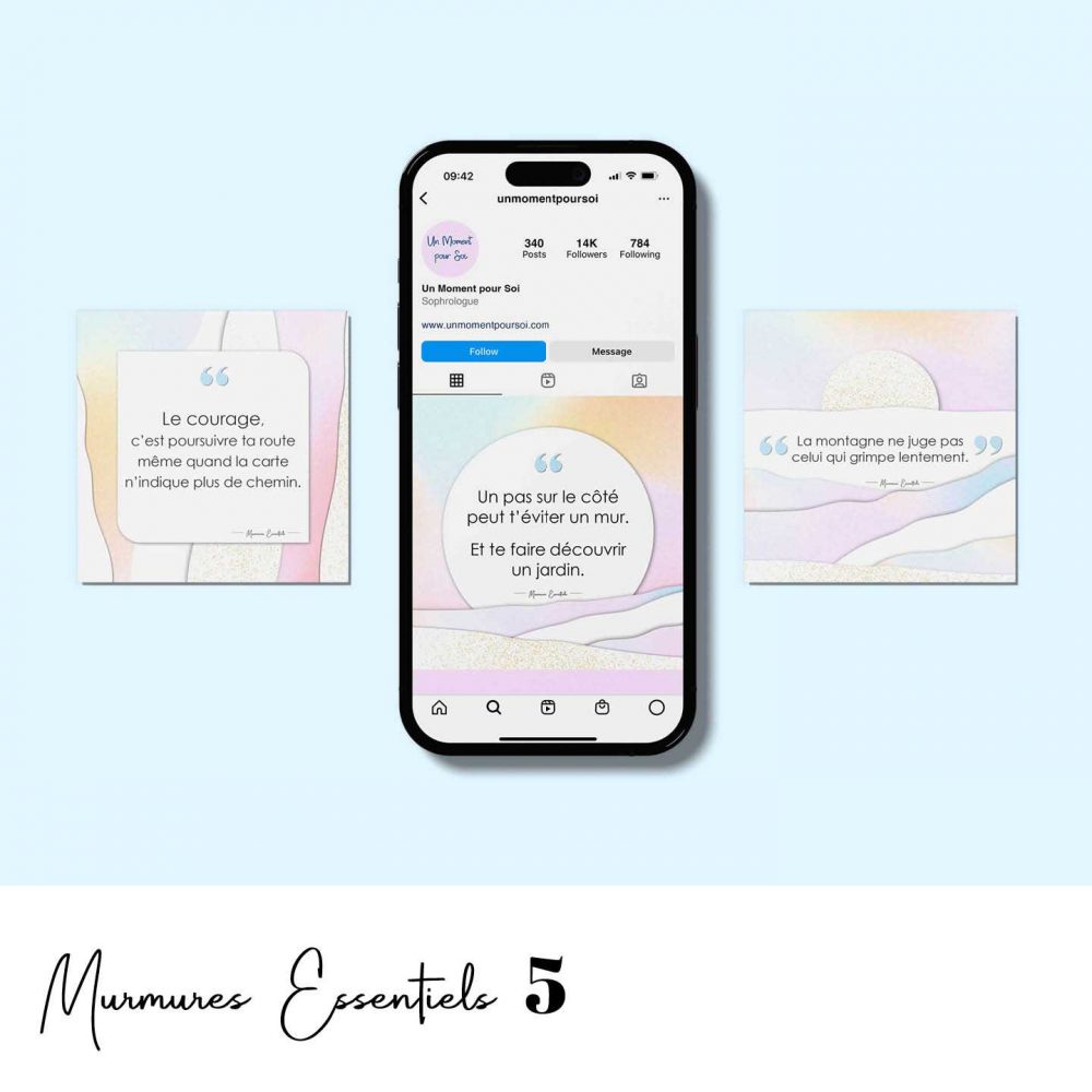 Visuels réseaux sociaux - Citations sur la force intérieure et le courage - Murmures Essentiels 5