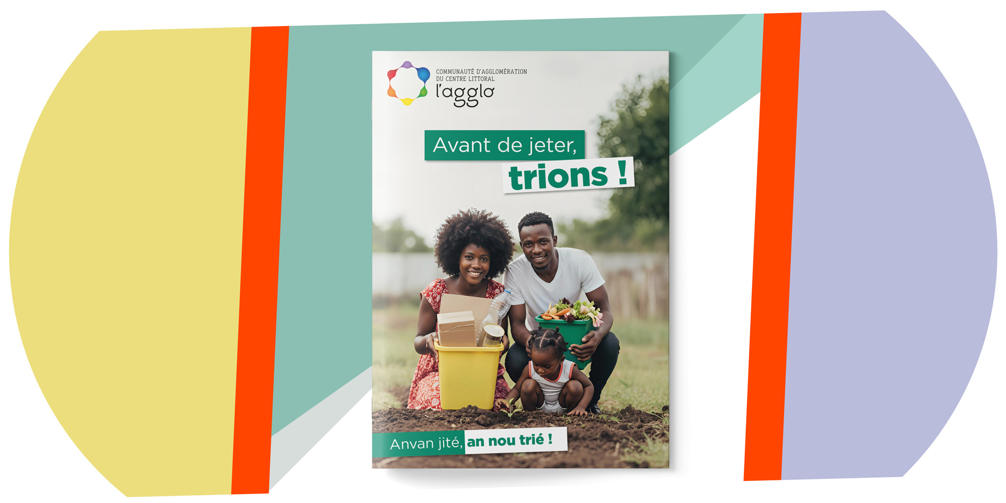 Communication publique – guide du tri CACL Guyane Guide du tri réalisé pour la CACL en Guyane, exemple de projet de design éditorial et de communication publique pour une collectivité territoriale.